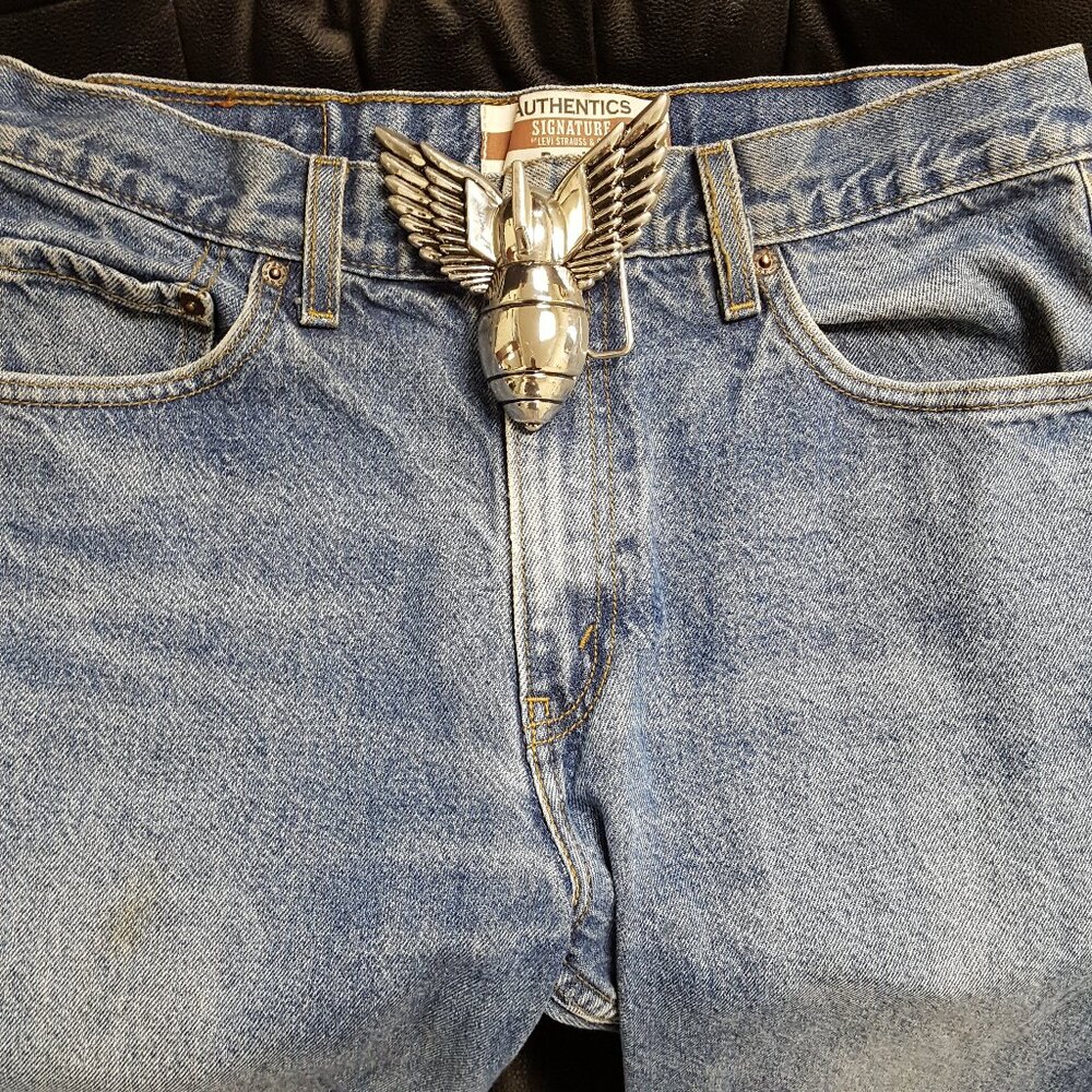 Rock Rebel Silver Wing Bomb Buckle